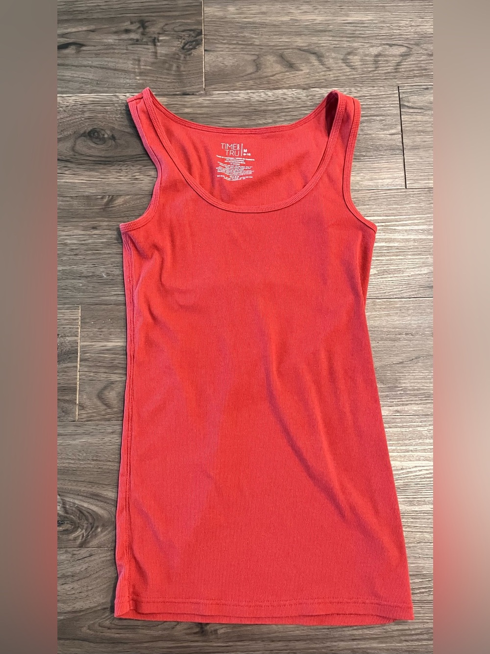 3/$11 Time and Tru Bright Red Ribbed Tank